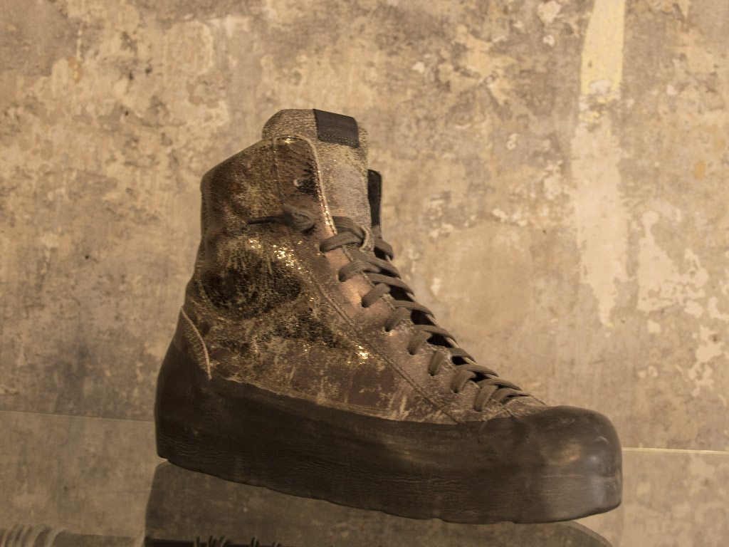 RBRSL_Rubber Soul High Sneakers in goldmetallic Leder in perfektem Zustand