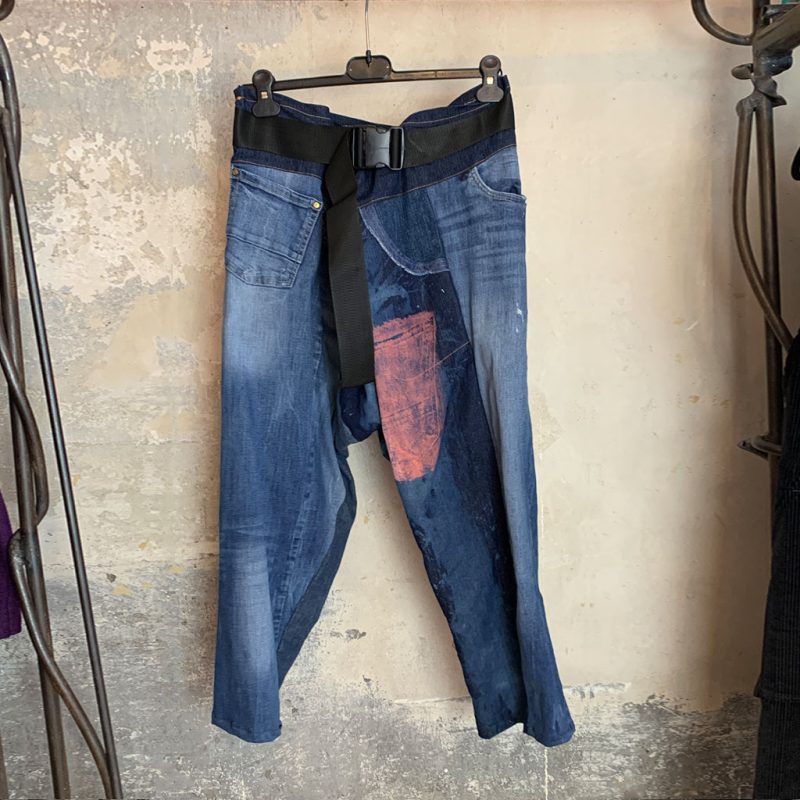 Denim-Jeans one size mit Gürtel, Nico Styling, Unisex